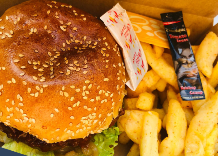 Burger and chips combo Moments